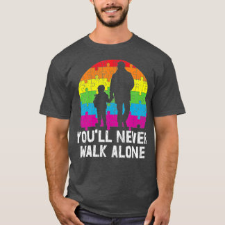 Father Autistic Child Son Mom Dad Autism Awareness Tシャツ