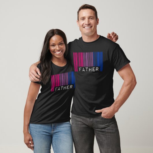 Father Barcode Bisexual Pride Flag Aesthetic Fathe Tシャツ (ユニセックス)