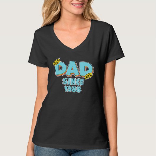 Father Best Dad Ever Since 1988 Great Dad Tシャツ (正面)