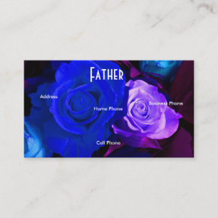 Father Blue Purpleバラプロファイルカード 名刺