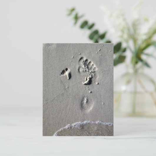 Father & Child Footprints in the Sand ポストカード (スタンド正面)