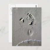 Father & Child Footprints in the Sand ポストカード (正面/裏面)