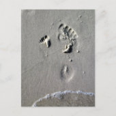 Father & Child Footprints in the Sand ポストカード (正面)
