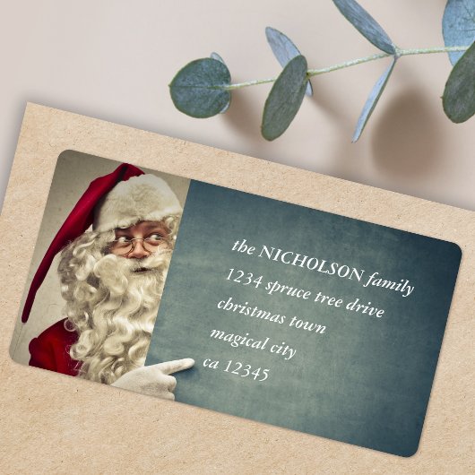 Father Christmas Address Label | Santa Claus Photo ラベル
