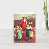 Father Christmas Blowing The Horn カード (正面)