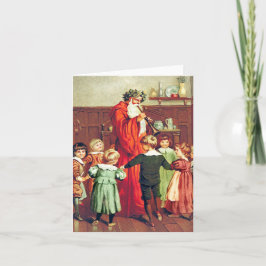 Father Christmas Blowing The Horn カード