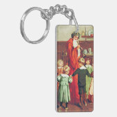 Father Christmas Blowing The Horn キーホルダー (正面左)