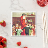 Father Christmas Blowing The Horn スタンダードカクテルナプキン (インサイチュ)