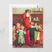 Father Christmas Blowing The Horn ポストカード (正面/裏面)