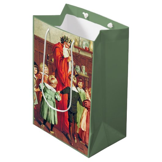 Father Christmas Blowing The Horn ミディアムペーパーバッグ (正面アングル)