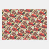 Father Christmas Blowing The Horn ラッピングペーパーシート (正面3)