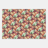 Father Christmas Blowing The Horn ラッピングペーパーシート (正面2)