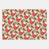 Father Christmas Blowing The Horn ラッピングペーパーシート (正面)