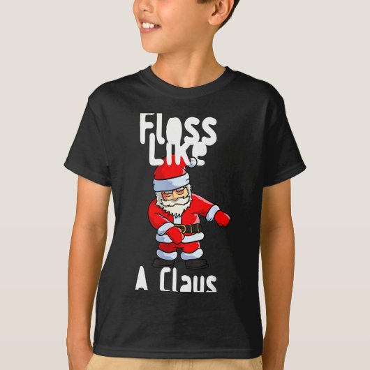 Father Christmas Floss Like A Claus Funny Santa Ug Tシャツ (正面)