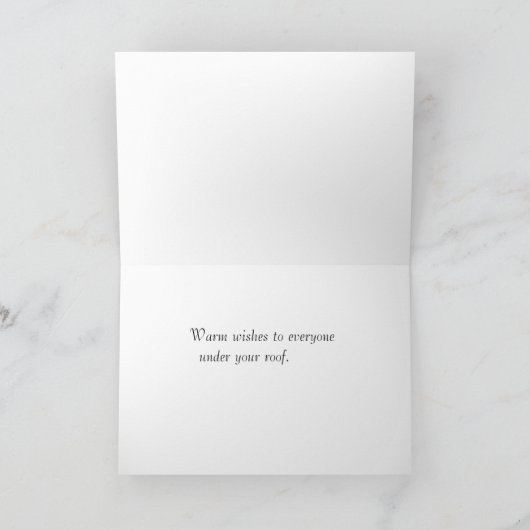 Father Christmas on a rooftop with text space カード (内部)