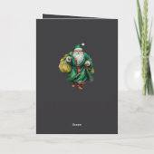 Father Christmas Wearing Green Robes Cut Out カード (裏面)