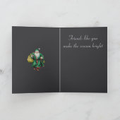 Father Christmas Wearing Green Robes Cut Out カード (内部)