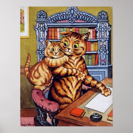 Father(Daddy) cat, Louis Wain ポスター (正面)