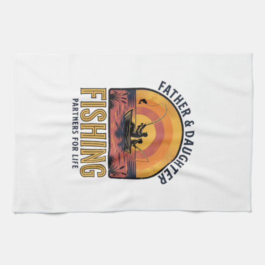 Father Daughter Fishing Partners for Life Shirt De キッチンタオル (横)