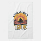 Father Daughter Fishing Partners for Life Shirt De キッチンタオル (縦)