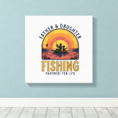 Father Daughter Fishing Partners for Life Shirt De キャンバスプリント (インサイチュ (ウッドフロア))