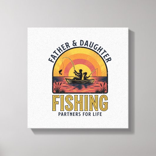 Father Daughter Fishing Partners for Life Shirt De キャンバスプリント (正面)