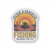 Father Daughter Fishing Partners for Life Shirt De シール (正面)