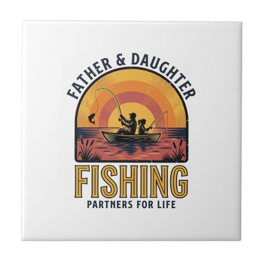 Father Daughter Fishing Partners for Life Shirt De タイル (正面)