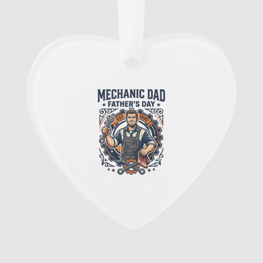 Father Day Mechanic Dad Shirt Funny Working Dad Gi オーナメント (正面)