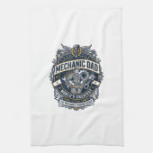 Father Day Mechanic Dad Shirt Funny Working Dad Gi キッチンタオル (縦)
