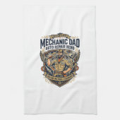 Father Day Mechanic Dad Shirt Funny Working Dad Gi キッチンタオル (縦)