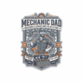 Father Day Mechanic Dad Shirt Funny Working Dad Gi シール (正面)