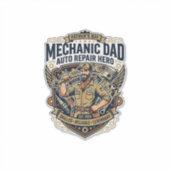 Father Day Mechanic Dad Shirt Funny Working Dad Gi シール (正面)