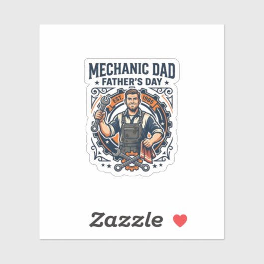 Father Day Mechanic Dad Shirt Funny Working Dad Gi シール (シート)