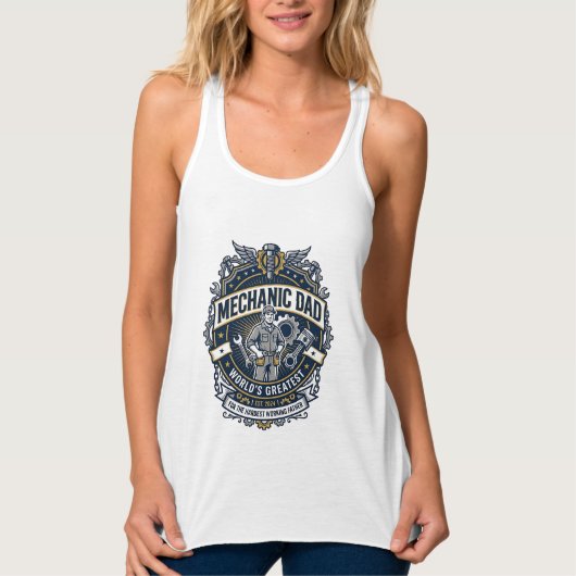 Father Day Mechanic Dad Shirt Funny Working Dad Gi タンクトップ (正面)
