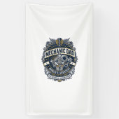 Father Day Mechanic Dad Shirt Funny Working Dad Gi 横断幕 (縦)
