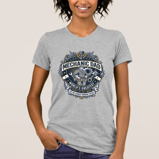 Father Day Mechanic Dad Shirt Funny Working Dad Gi Tシャツ (正面)