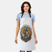 Father Day Papa Bear On Duty Shirt Funny Animal Da エプロン (着用した状態)