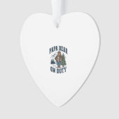 Father Day Papa Bear On Duty Shirt Funny Animal Da オーナメント (正面)