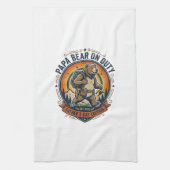 Father Day Papa Bear On Duty Shirt Funny Animal Da キッチンタオル (縦)