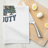 Father Day Papa Bear On Duty Shirt Funny Animal Da キッチンタオル (四つ折り)