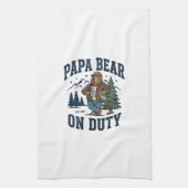 Father Day Papa Bear On Duty Shirt Funny Animal Da キッチンタオル (縦)