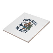 Father Day Papa Bear On Duty Shirt Funny Animal Da タイル (側面)