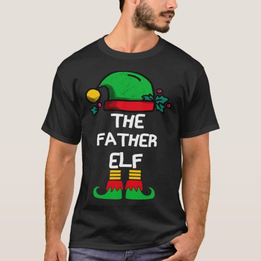 FATHER Elf Matching Group Xmas  Family Christmas Tシャツ (正面)