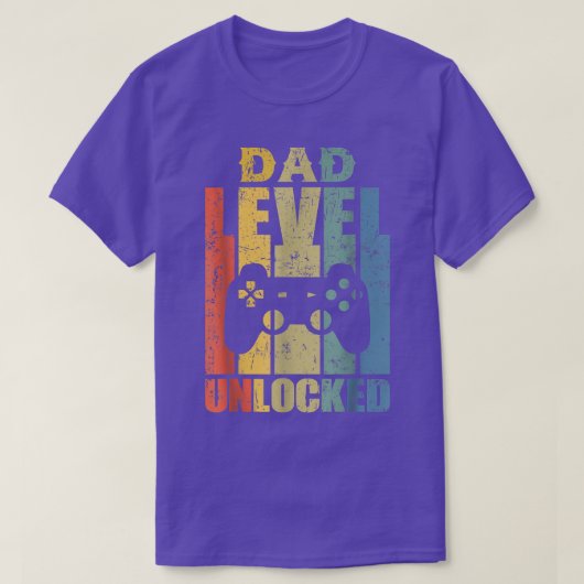 Father Gamer Pregnancy Announcement Dad Level Unlo Tシャツ (デザイン正面)