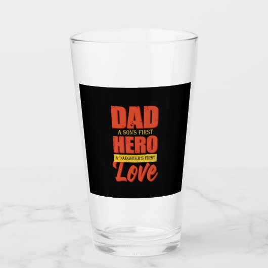 Father Gift | Dad Hero Love タンブラーグラス (正面)