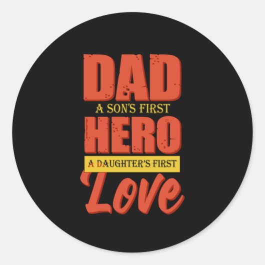 Father Gift | Dad Hero Love ラウンドシール (正面)