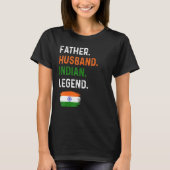 Father Husband Indian Legend Proud Dad India Flag Tシャツ (正面)