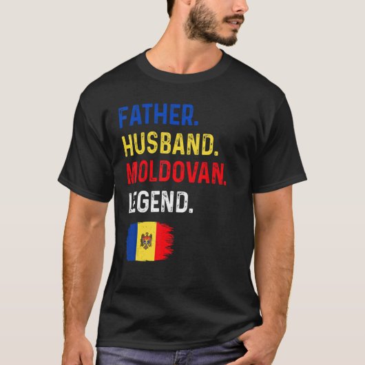 Father Husband Moldovan Legend Proud Dad Moldova F Tシャツ (正面)