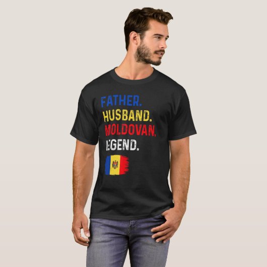 Father Husband Moldovan Legend Proud Dad Moldova F Tシャツ (正面フル)
